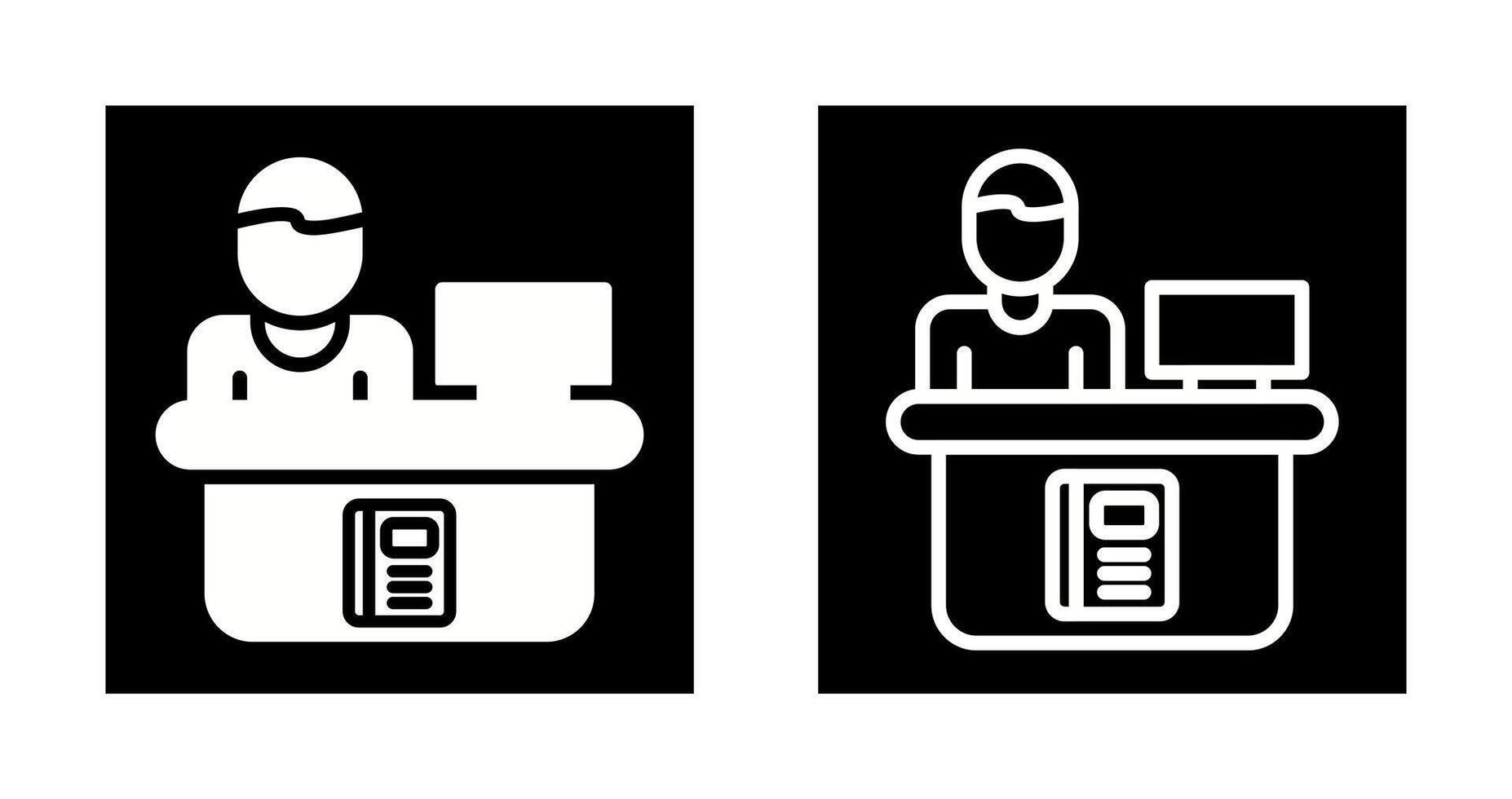 Library Reference Desk Vector Icon