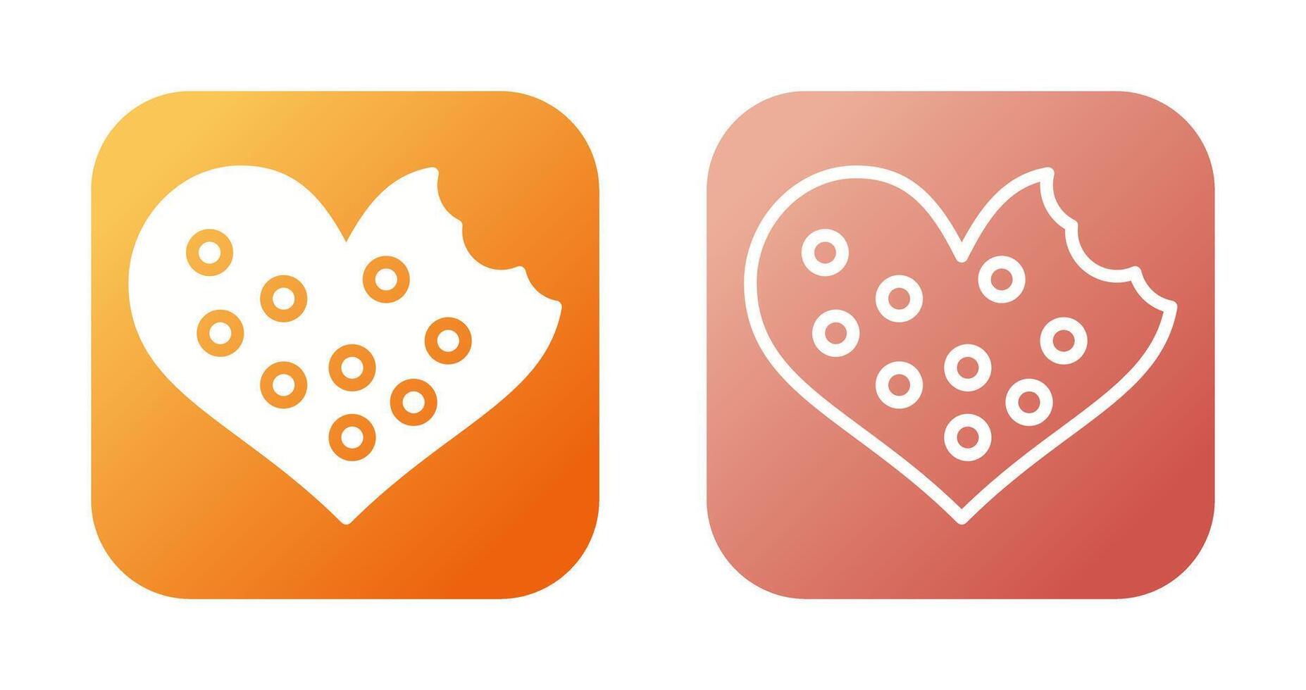 Heart shaped cookies Vector Icon