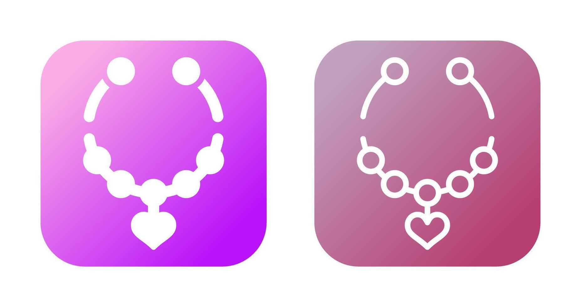 Heart Shaped Necklace Vector Icon