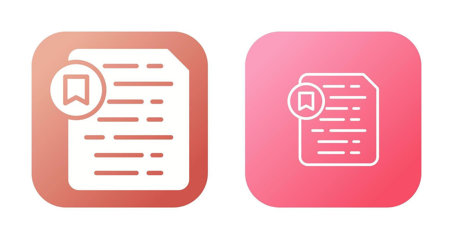 Document Insert Bookmark Vector Icon