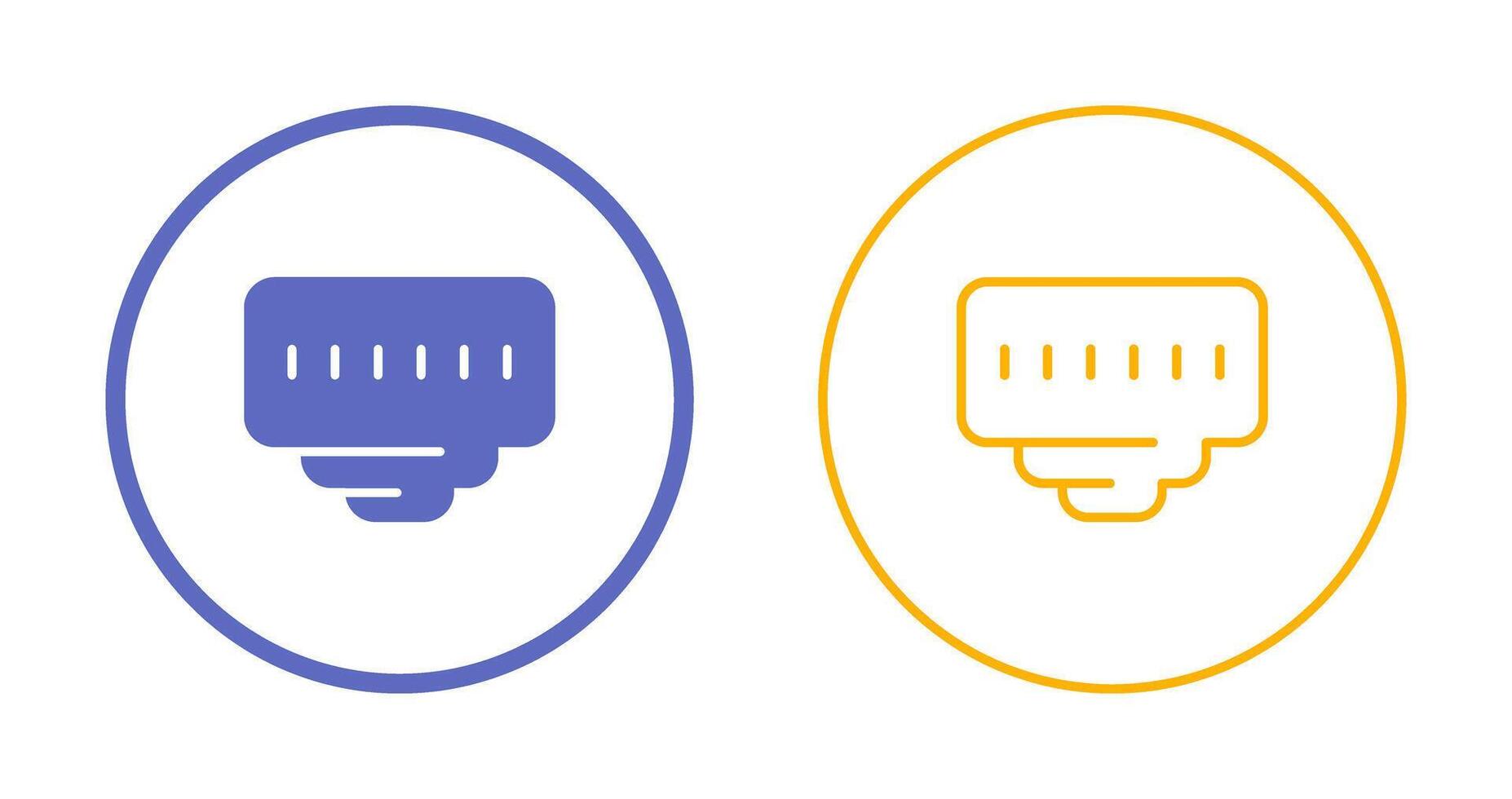 icono de vector de puerto ethernet