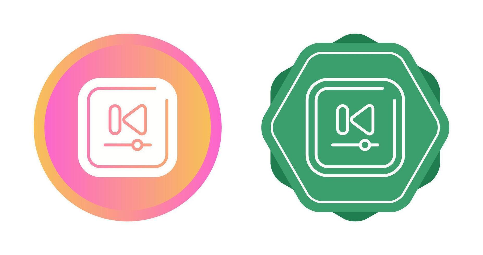 Video Previous Track Square Vector Icon