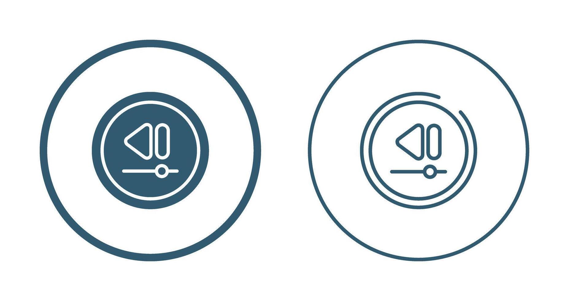 Video Rewind Button Vector Icon