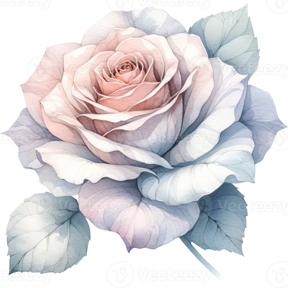 AI generated Rose floral spring watercolor border decoration art. png