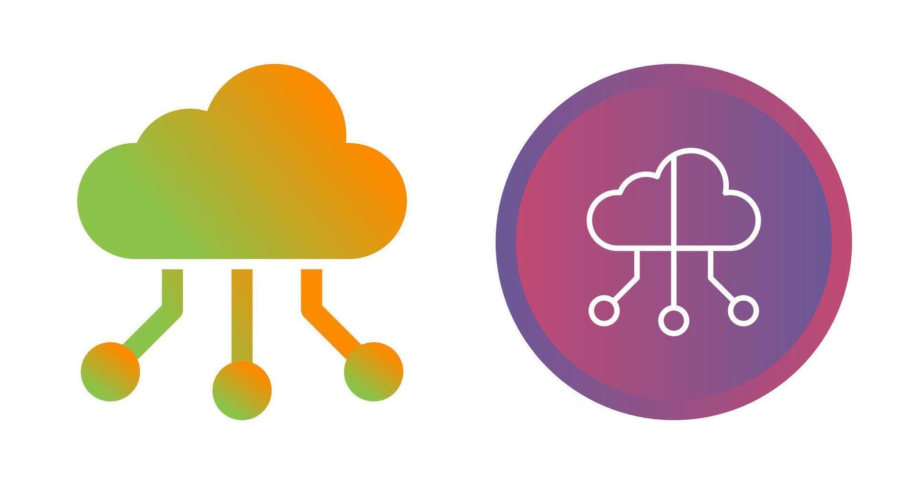 Hybrid Cloud Vector Icon