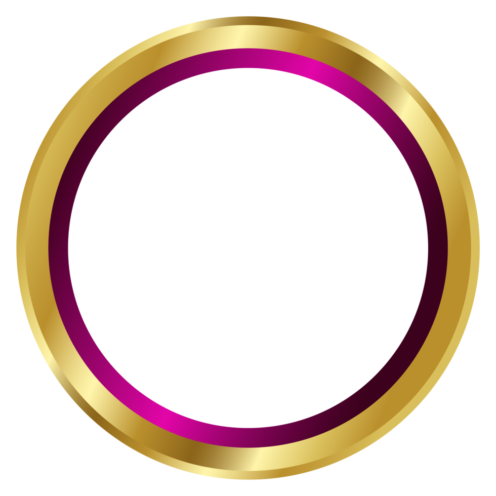 Golden circle frame border clipart png