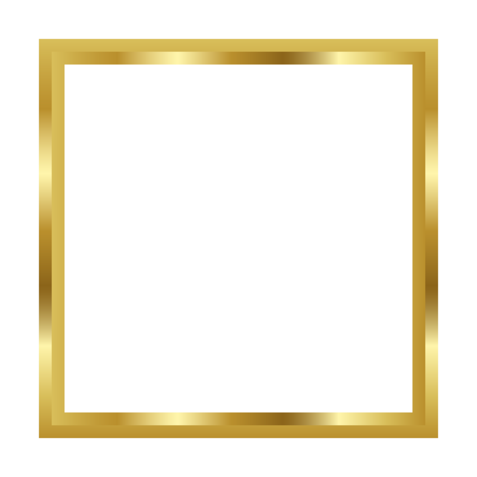 Rectangle golden frame border png