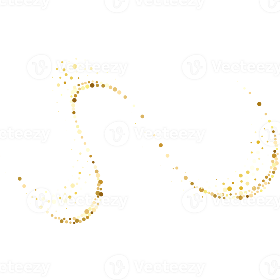glinsterende sterren met gouden glinsterende wervelingen, glimmend schitteren ontwerp. magisch beweging, sprankelend lijnen . png