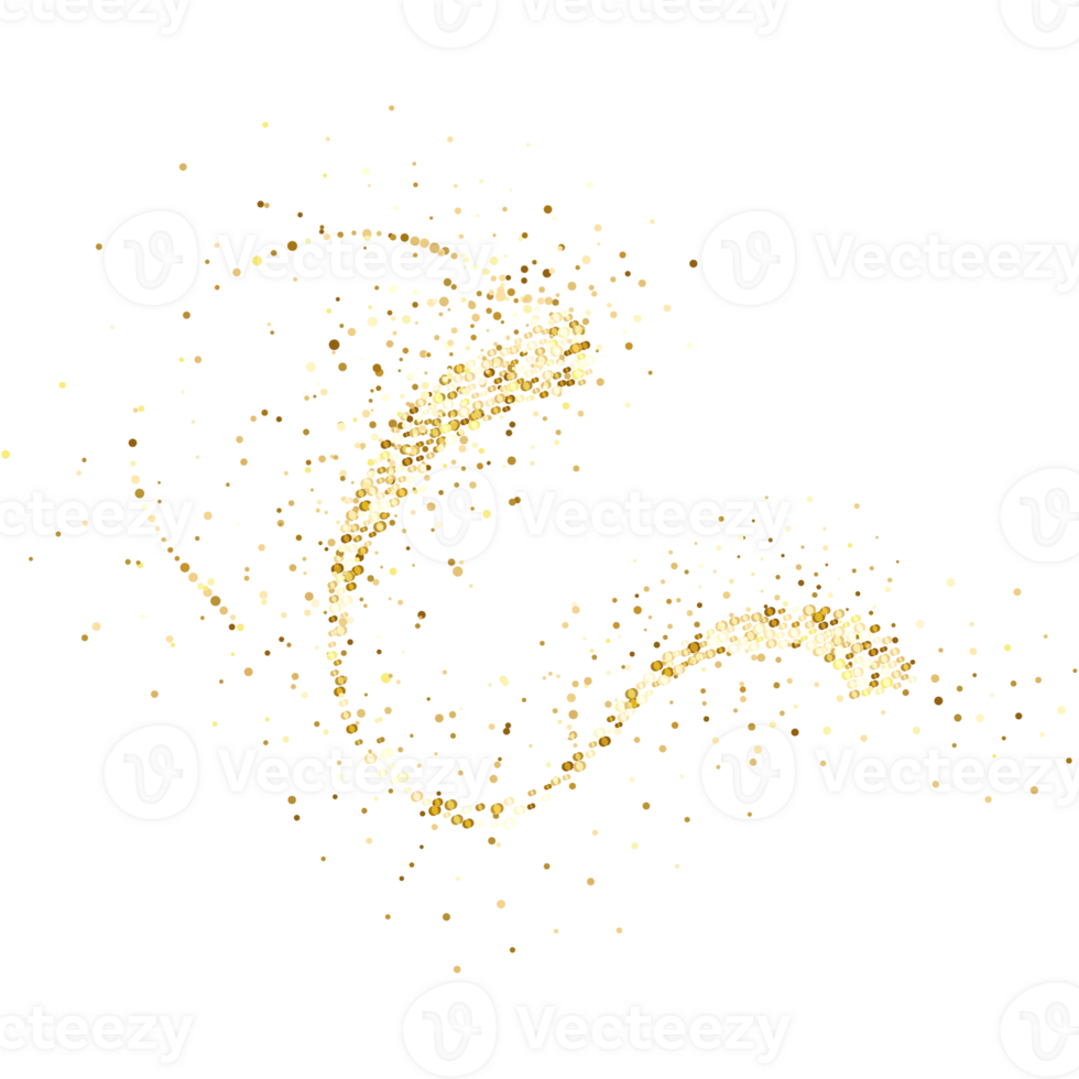 glinsterende sterren met gouden glinsterende wervelingen, glimmend schitteren ontwerp. magisch beweging, sprankelend lijnen . png