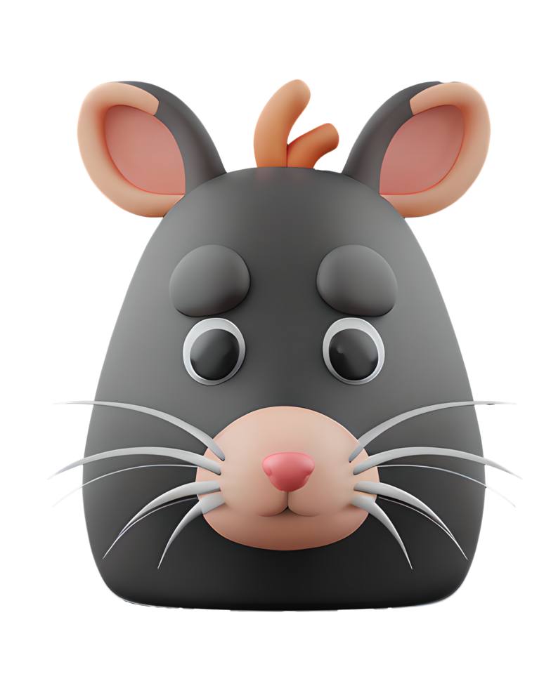 3D Illustration rat head png