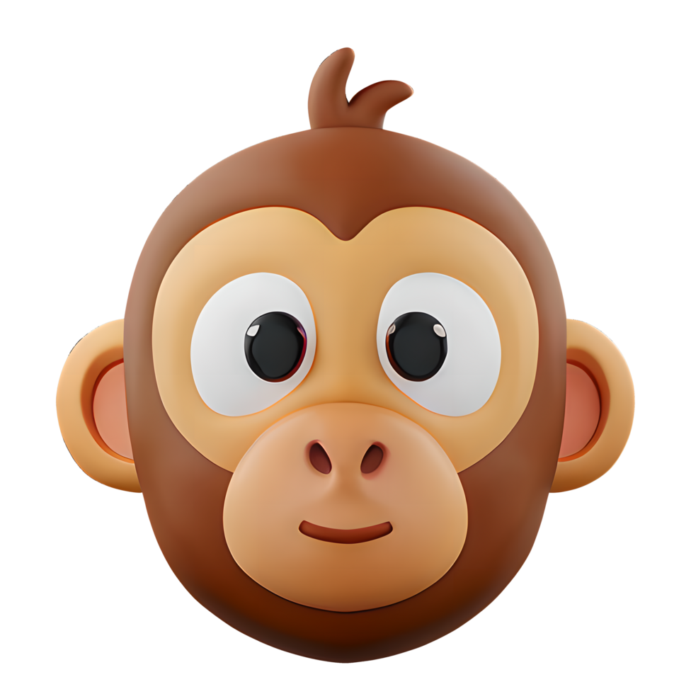 3D Illustration monkey head png