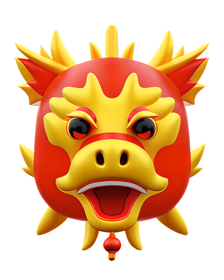 3D Illustration Chinese dragon head png