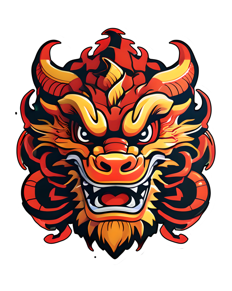 3d illustratie Chinese draak hoofd png