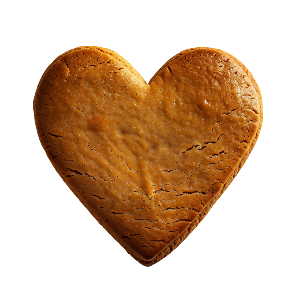 AI generated Heart shaped cookie Isolated on transparent background png
