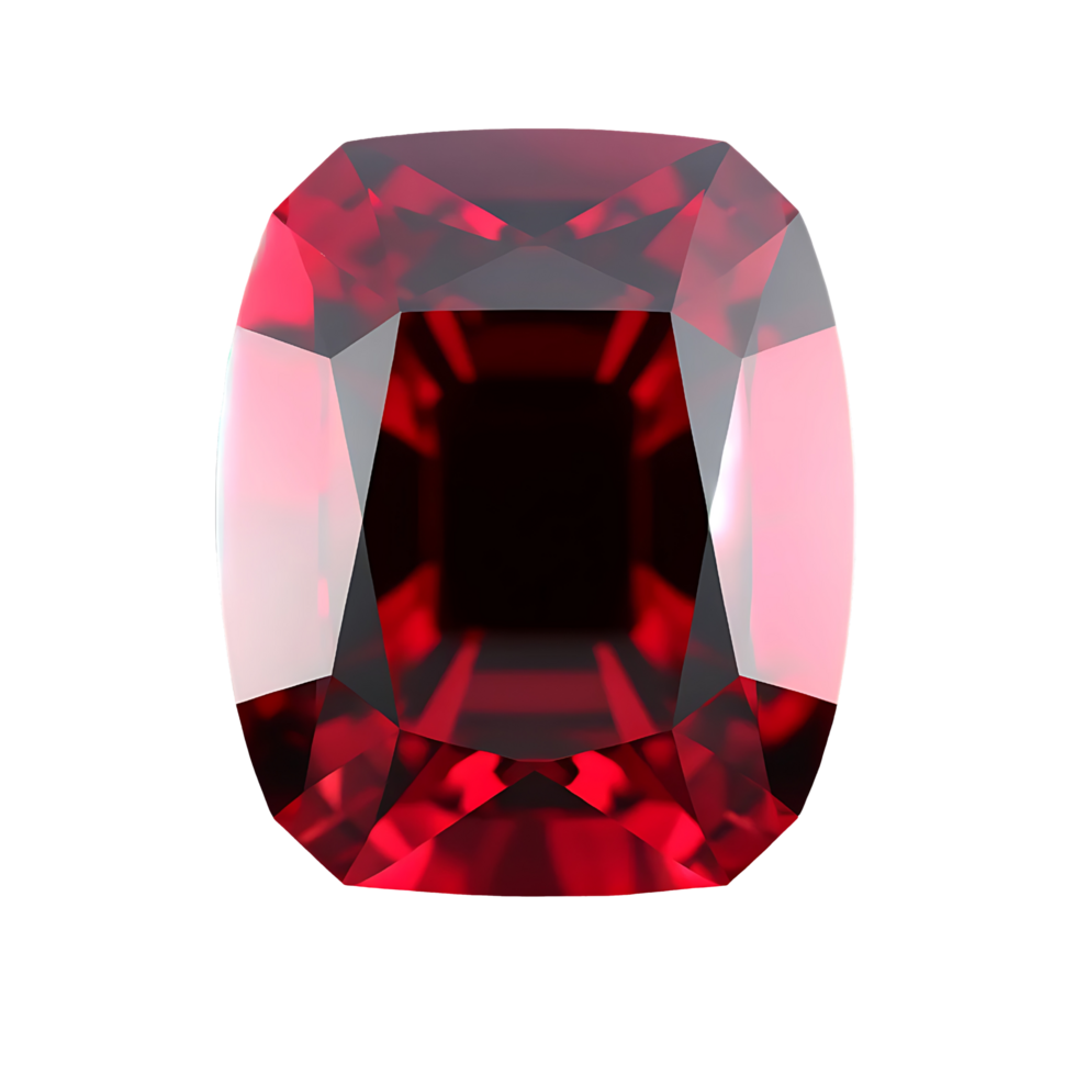 AI generated Ruby png, red gemstone transparent background, gemstone isolated png