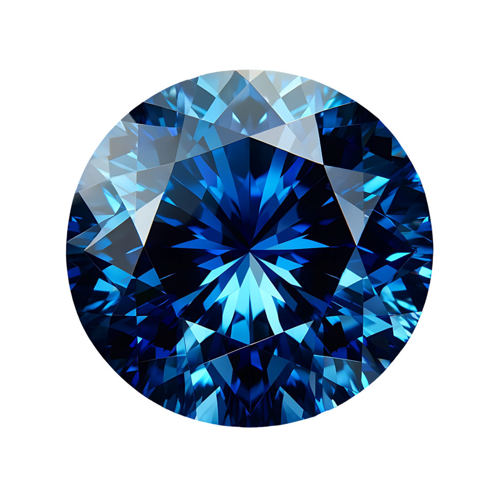 AI generated Blue sapphire png, blue gemstone transparent background, gemstone isolated png