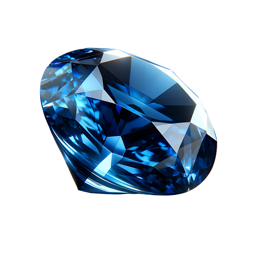 AI generated Blue sapphire png, blue gemstone transparent background, gemstone isolated png