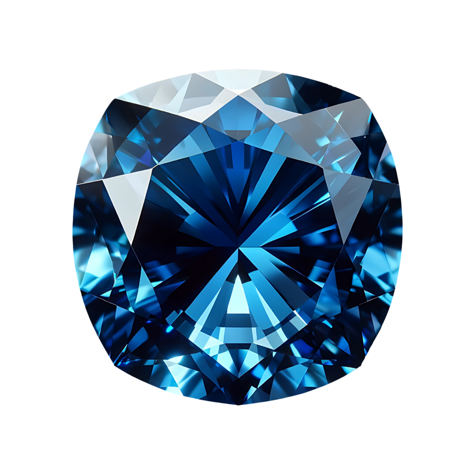 AI generated Blue sapphire png, blue gemstone transparent background, gemstone isolated png