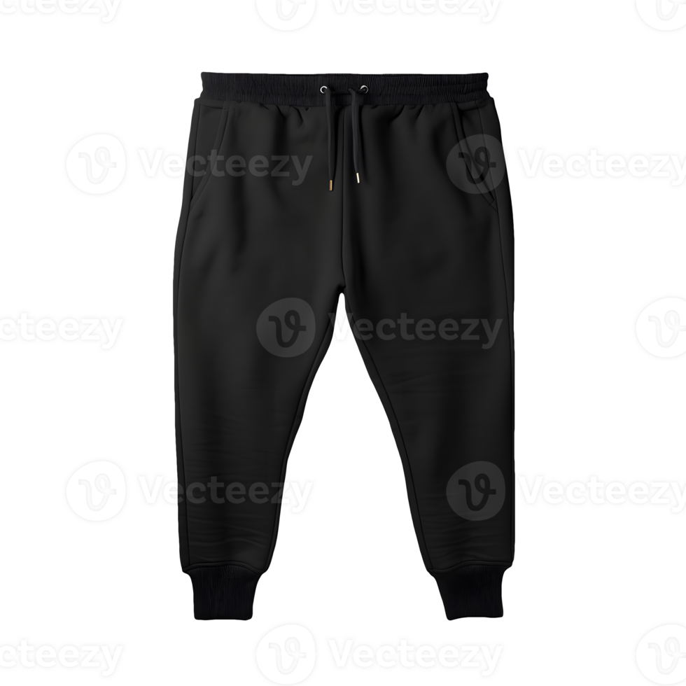 AI generated Photo of clean black jogger pants without background. Ready for mockup png