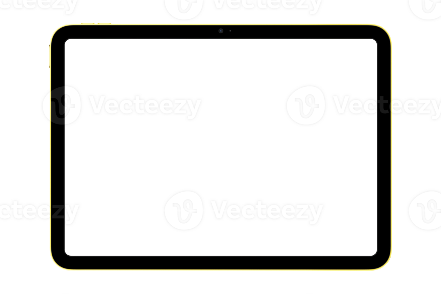 Close-up photo of tablet without background. Template for mockup png