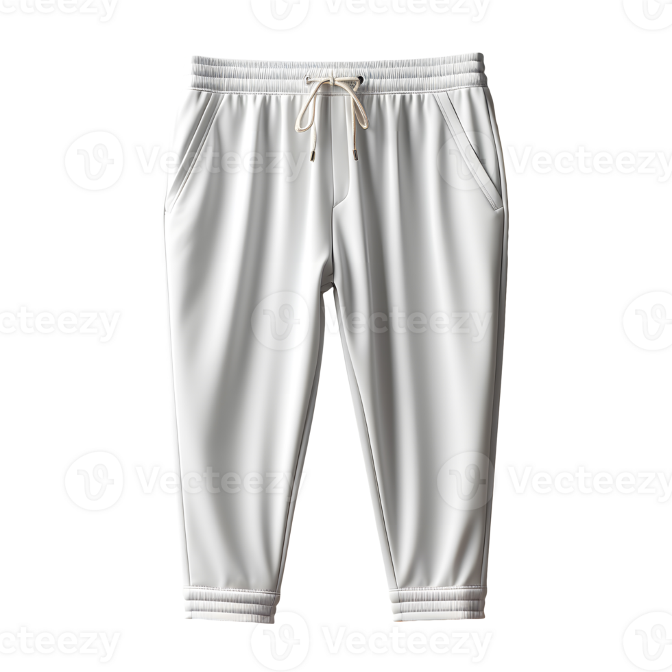 AI generated Photo of clean white jogger pants without background. Ready for mockup png