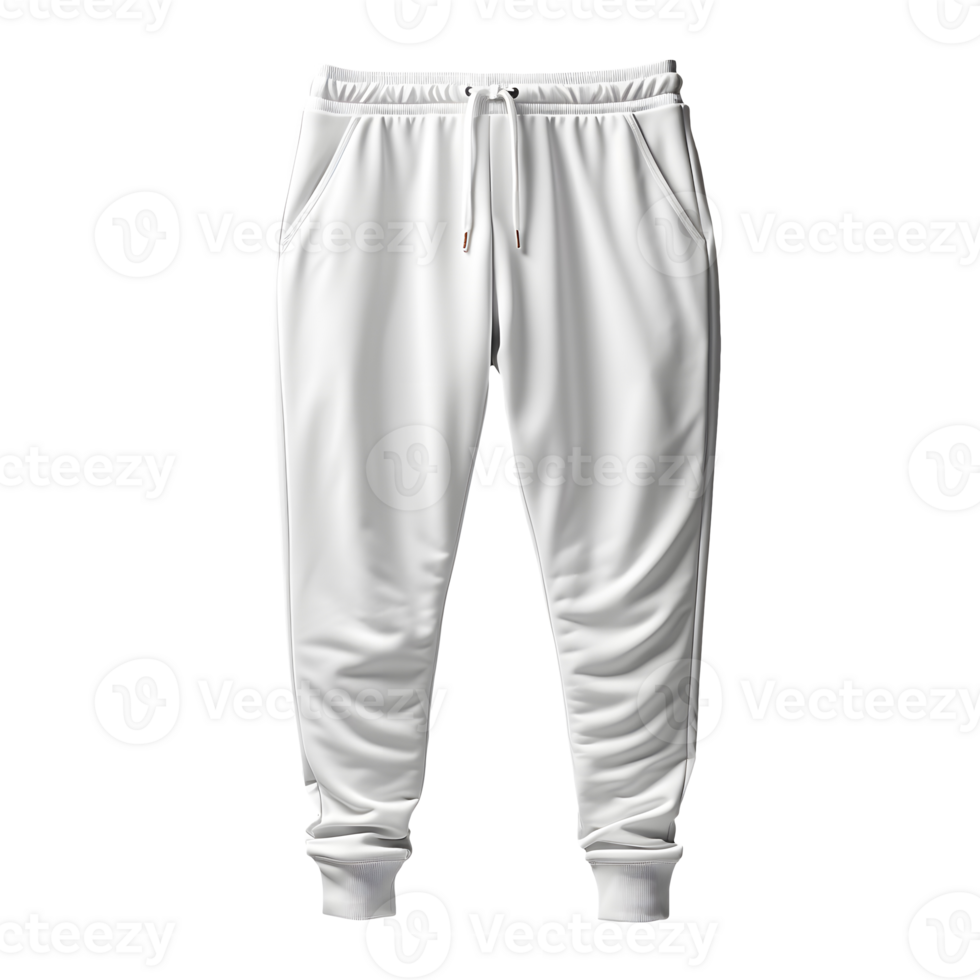 AI generated Photo of clean white jogger pants without background. Ready for mockup png