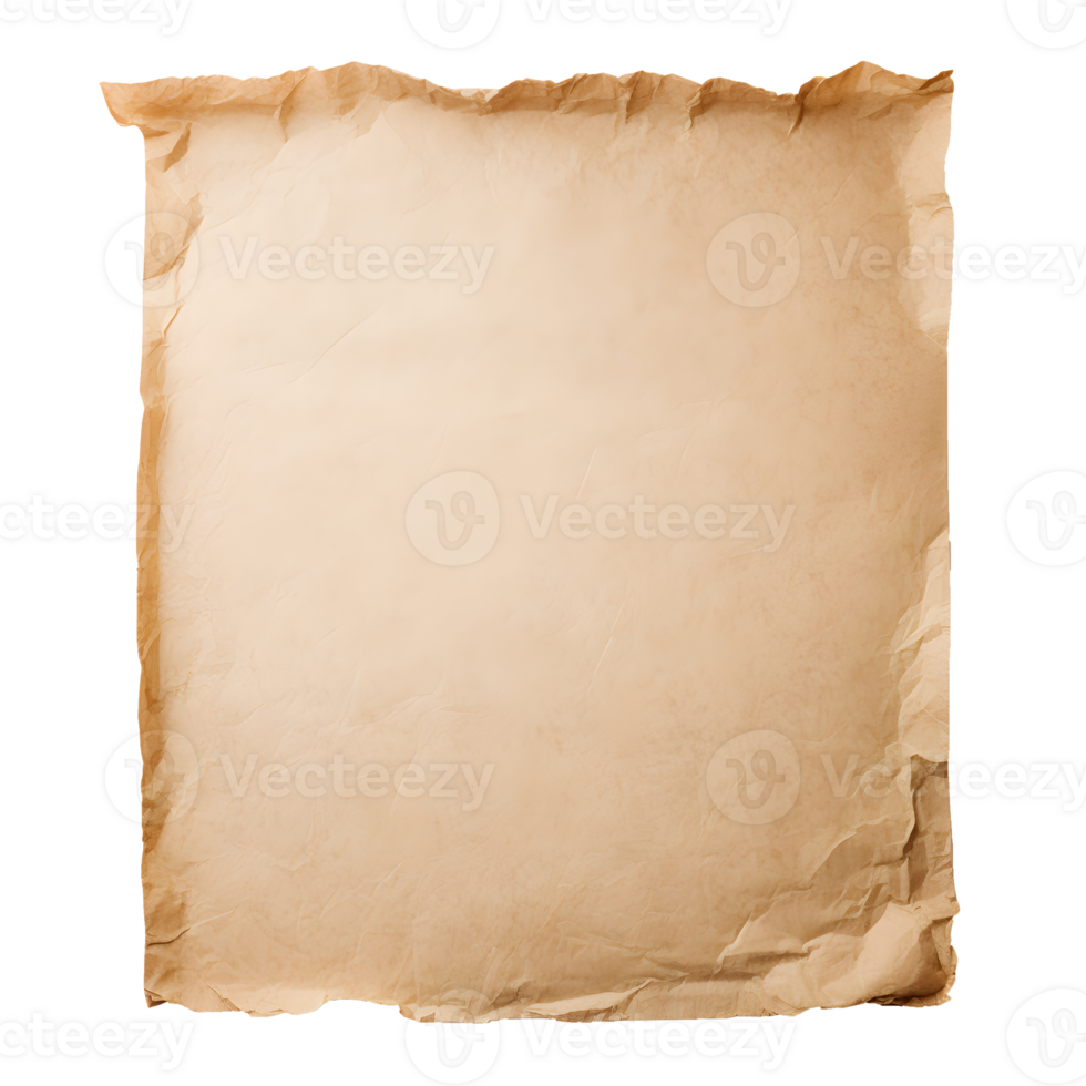 AI generated Large piece of empty parchment with no background png