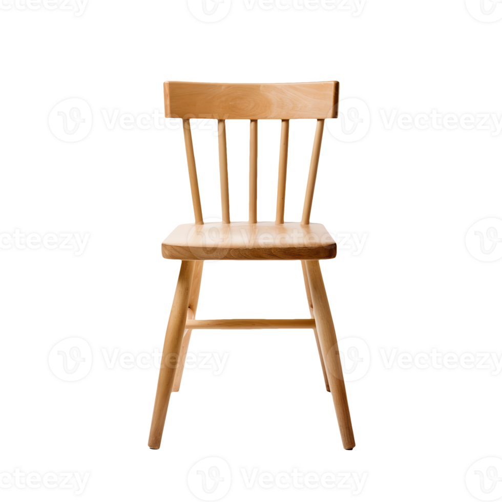 AI generated Front side view photo of wooden chair without background png
