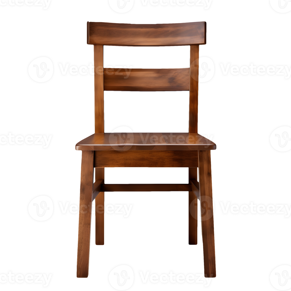 AI generated Front side view photo of wooden chair without background png