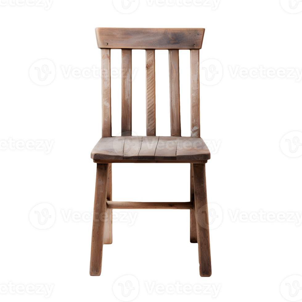 AI generated Front side view photo of wooden chair without background png