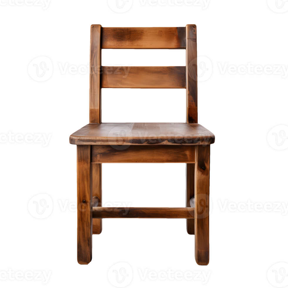 AI generated Front side view photo of wooden chair without background png