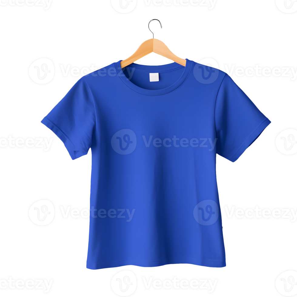 AI generated Photo of clean blue t-shirt without background. Ready for mockup png