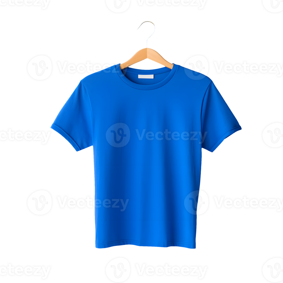 AI generated Photo of clean blue t-shirt without background. Ready for mockup png