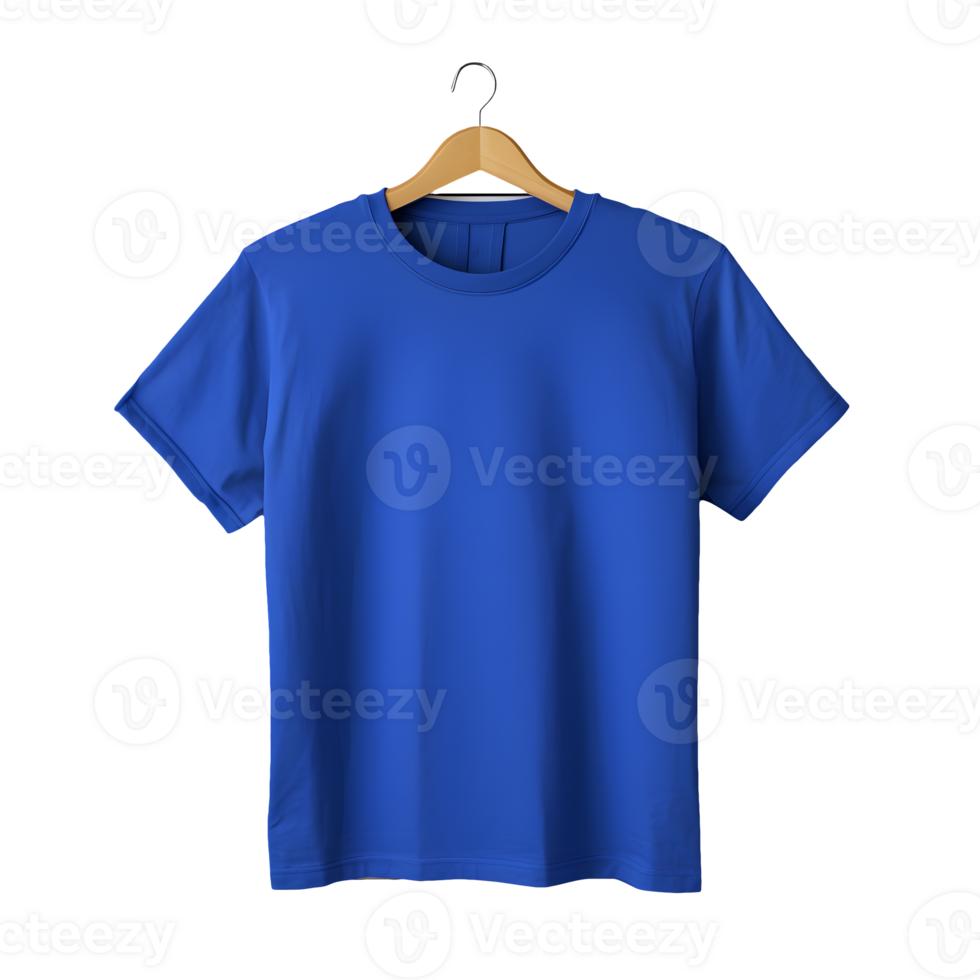 AI generated Photo of clean blue t-shirt without background. Ready for mockup png