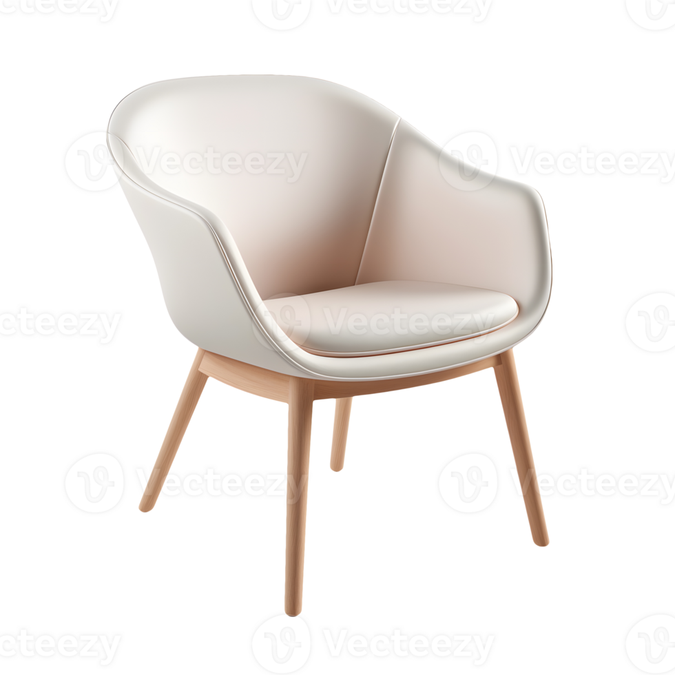 AI generated Side view photo of beautiful soft gray chair without background png