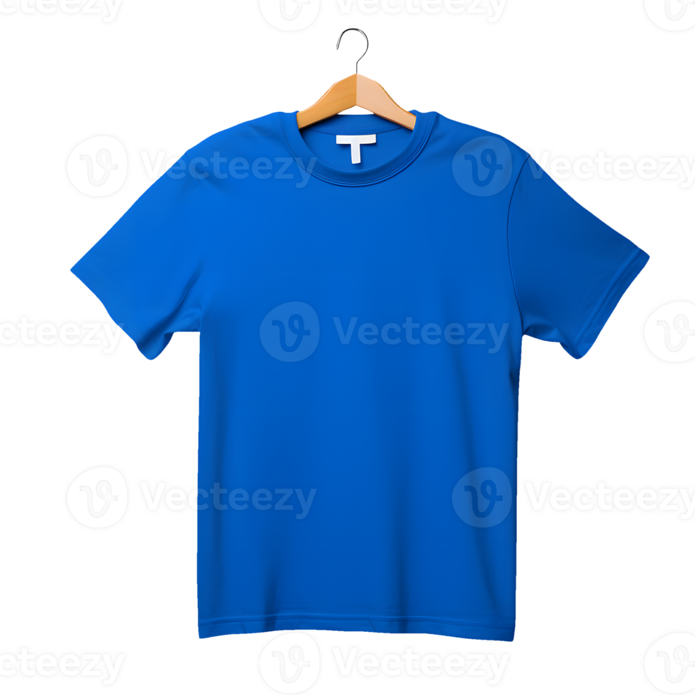 AI generated Photo of clean blue t-shirt without background. Ready for mockup png