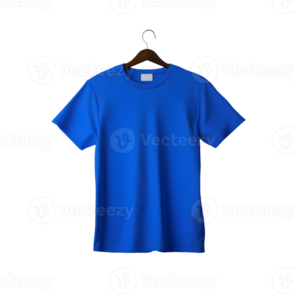 AI generated Photo of clean blue t-shirt without background. Ready for mockup png