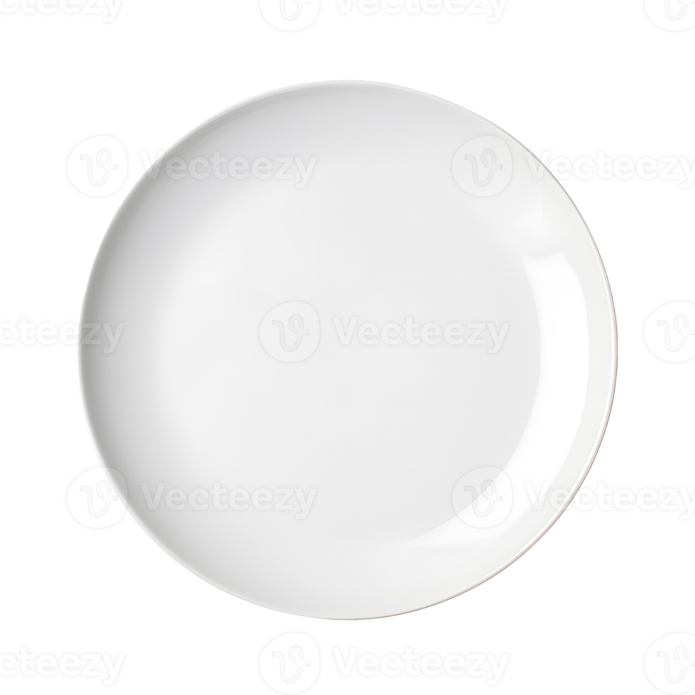 AI generated Photo of white empty plate from above. Suitable for creating a composition demonstrating a restaurant dish. png