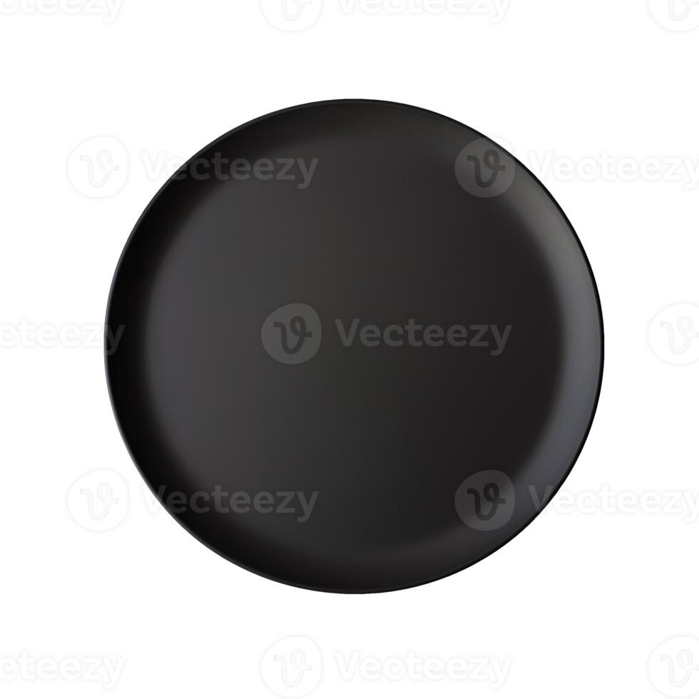 AI generated Photo of black empty plate from above. Suitable for creating a composition demonstrating a restaurant dish. png
