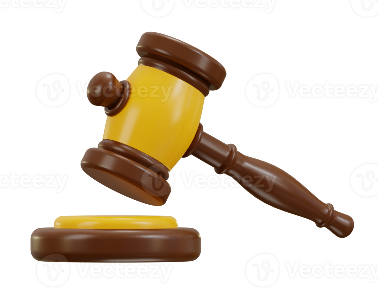 3d judge gavel icon or 3d judgement hammer law gavel icon illustration png