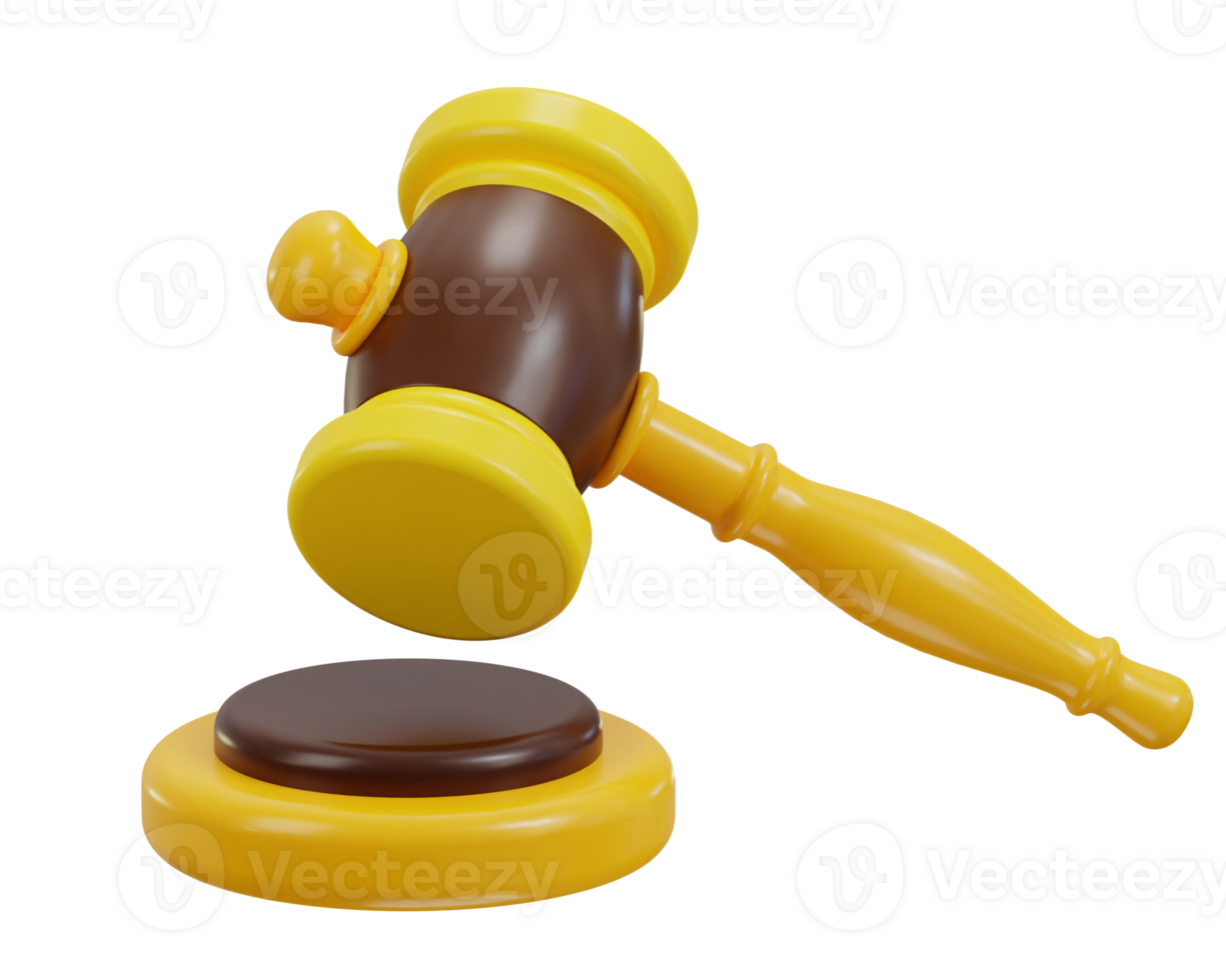 3d judge gavel icon or 3d judgement hammer law gavel icon illustration png