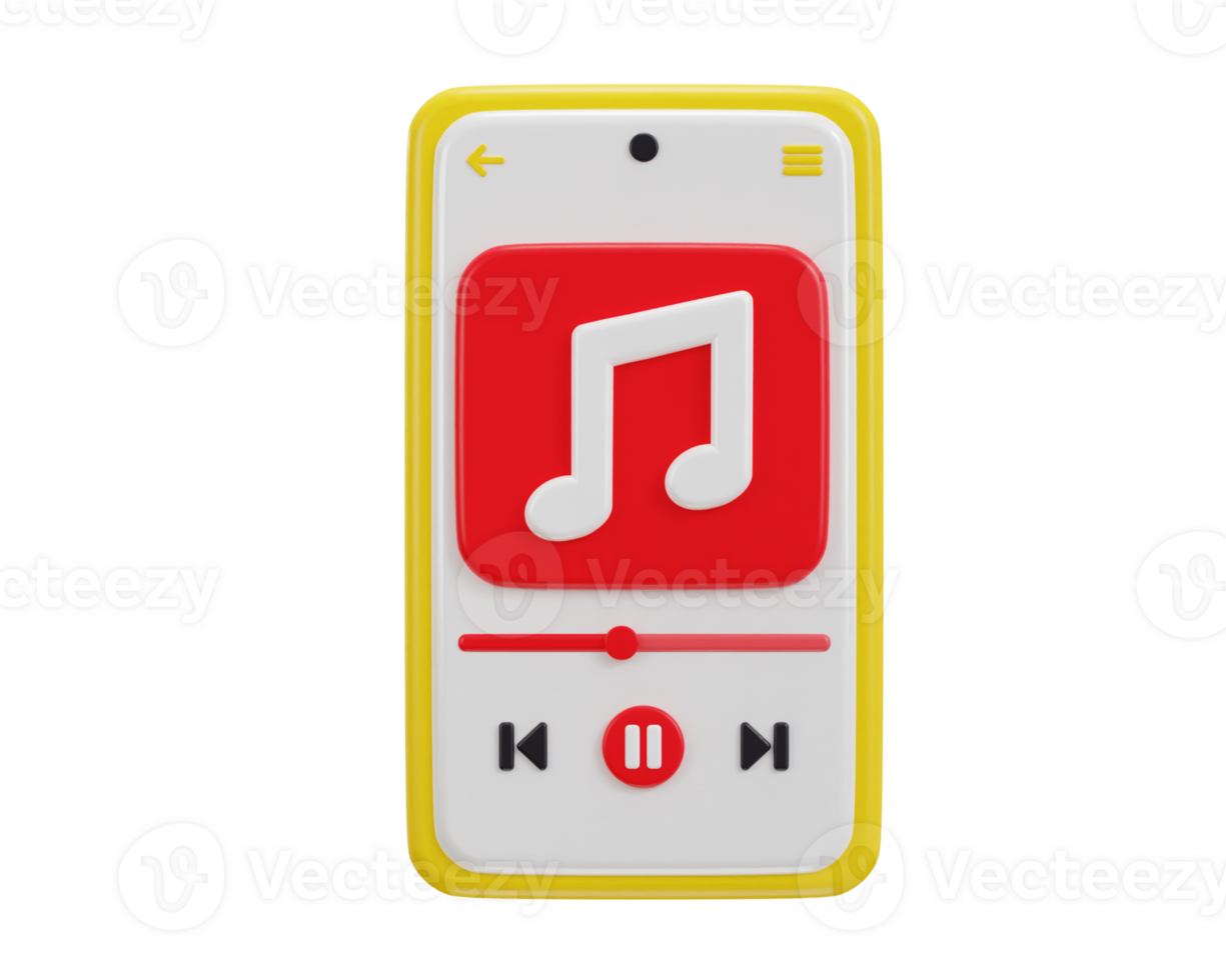 3d rendering audio music player concept audio media playback controls icon illustration png