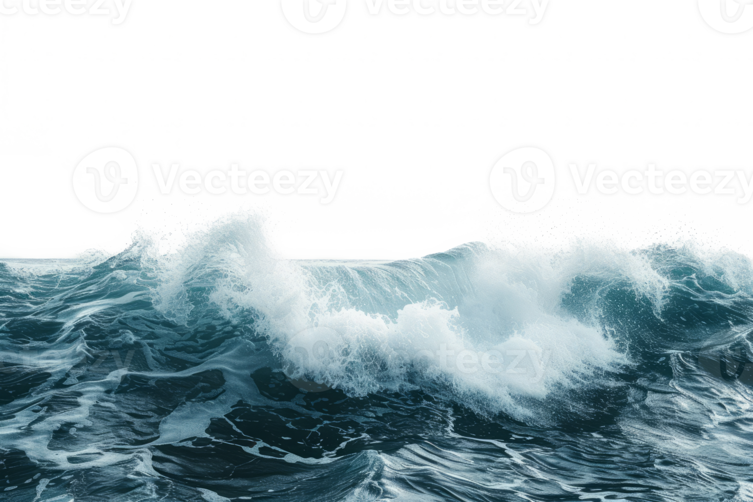 AI generated Large stormy ocean wave isolated png