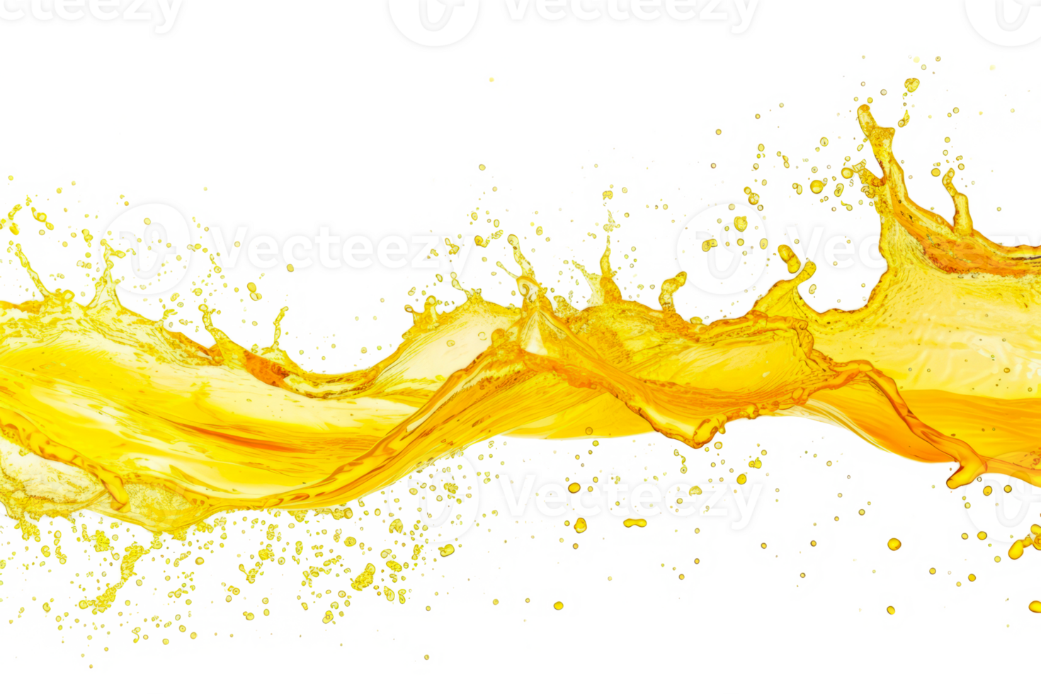 AI generated Orange juice splashes and drops isolated png