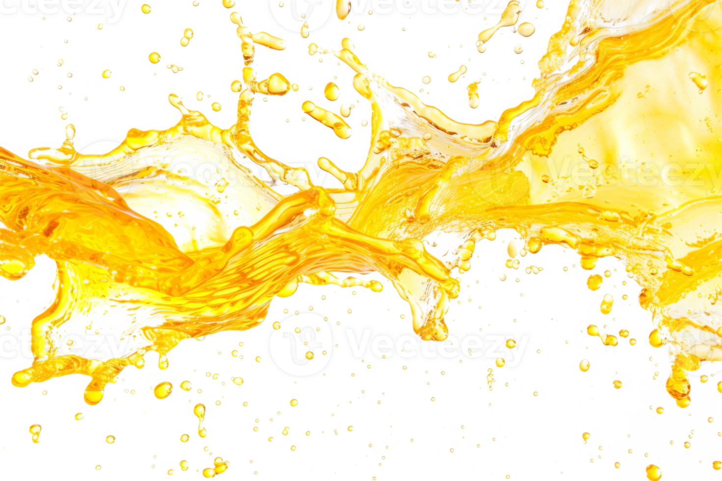 AI generated Orange juice splashes and drops isolated png