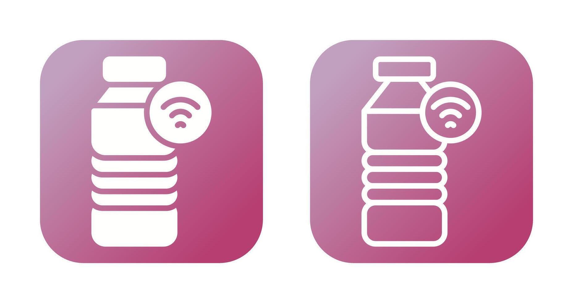 Fitness Smart Water Bottle Vector Icon