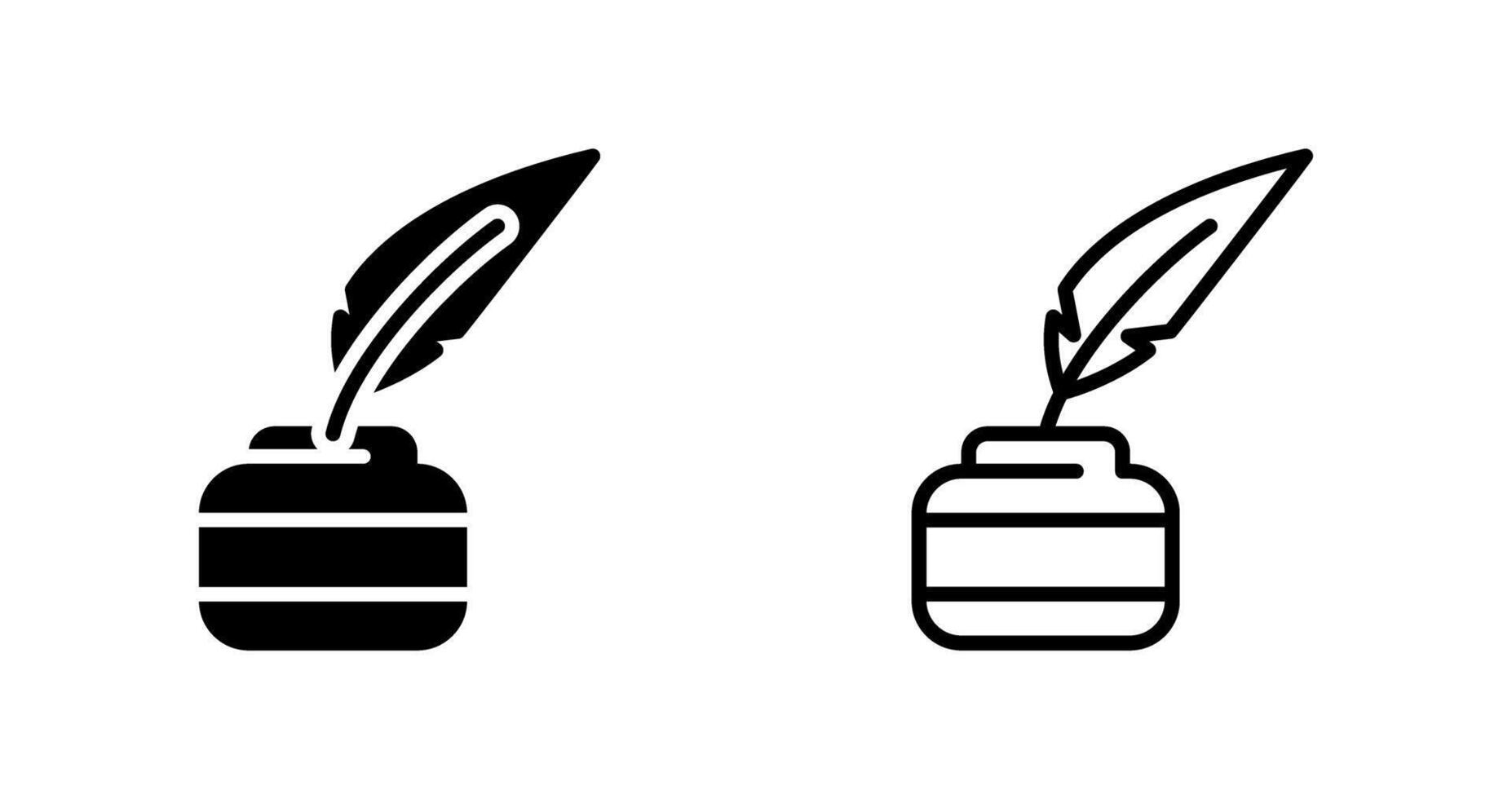 Quill pen with inkwell Vector Icon