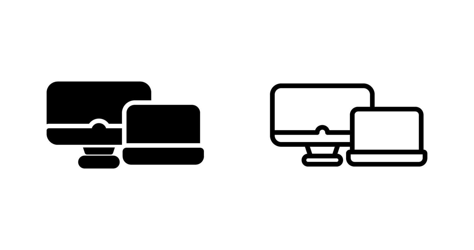 Laptop with desktop comput Vector Icon