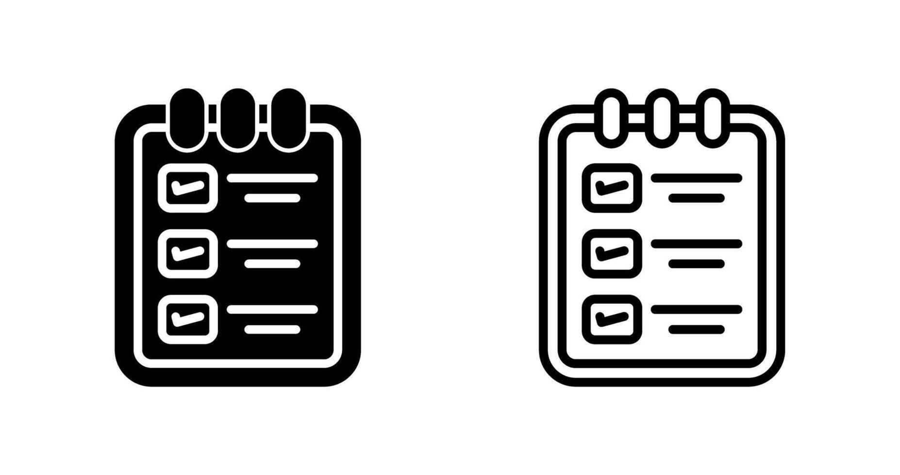 Memo pad with checklist Vector Icon