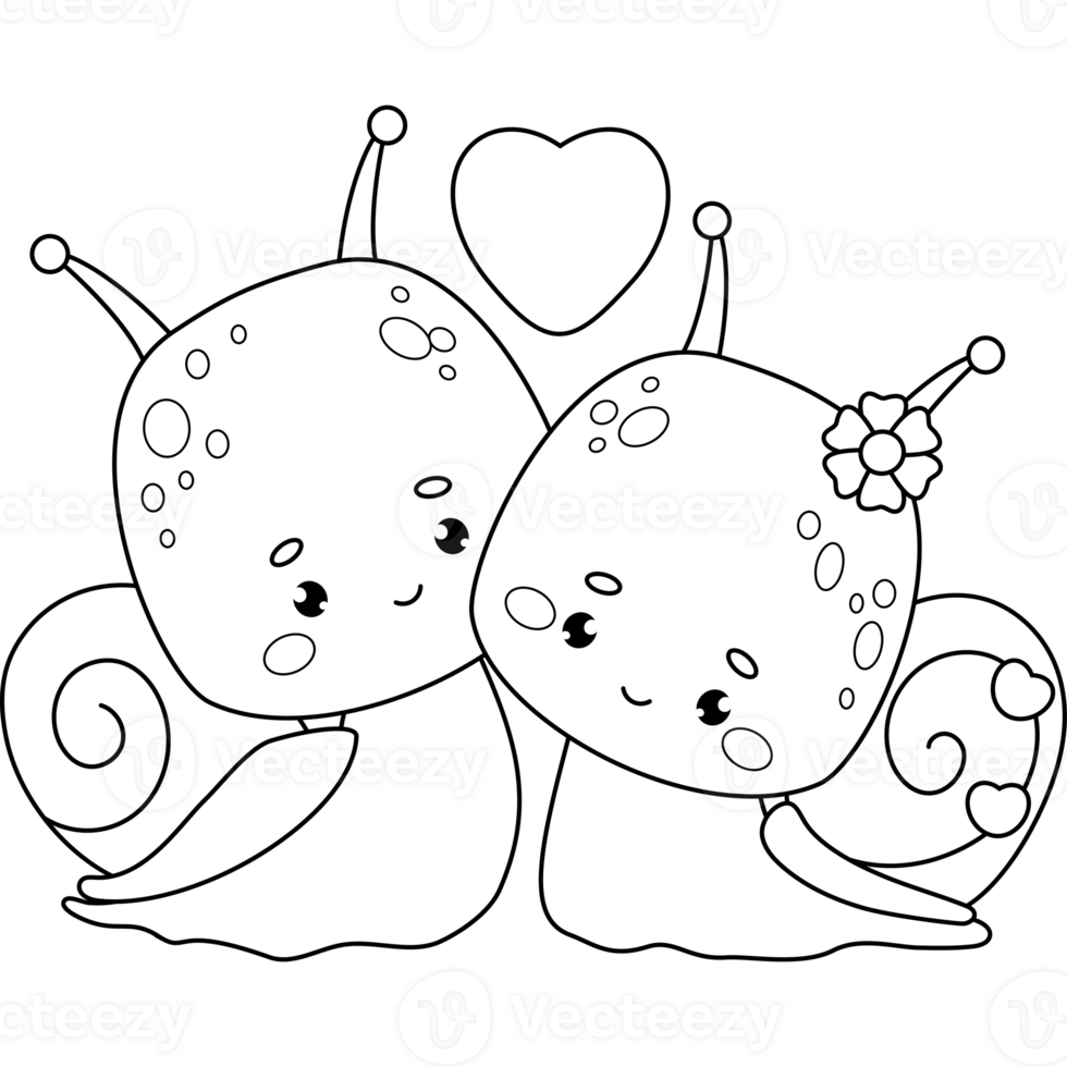 Cute couple snails png